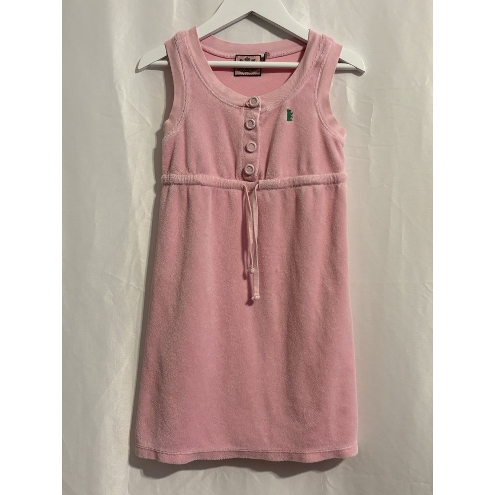 JUICY COUTURE TOWELLING DRESS GIRLS 8 PINK  A-LINE SLEEVELESS DRESS COTTON TERRY
